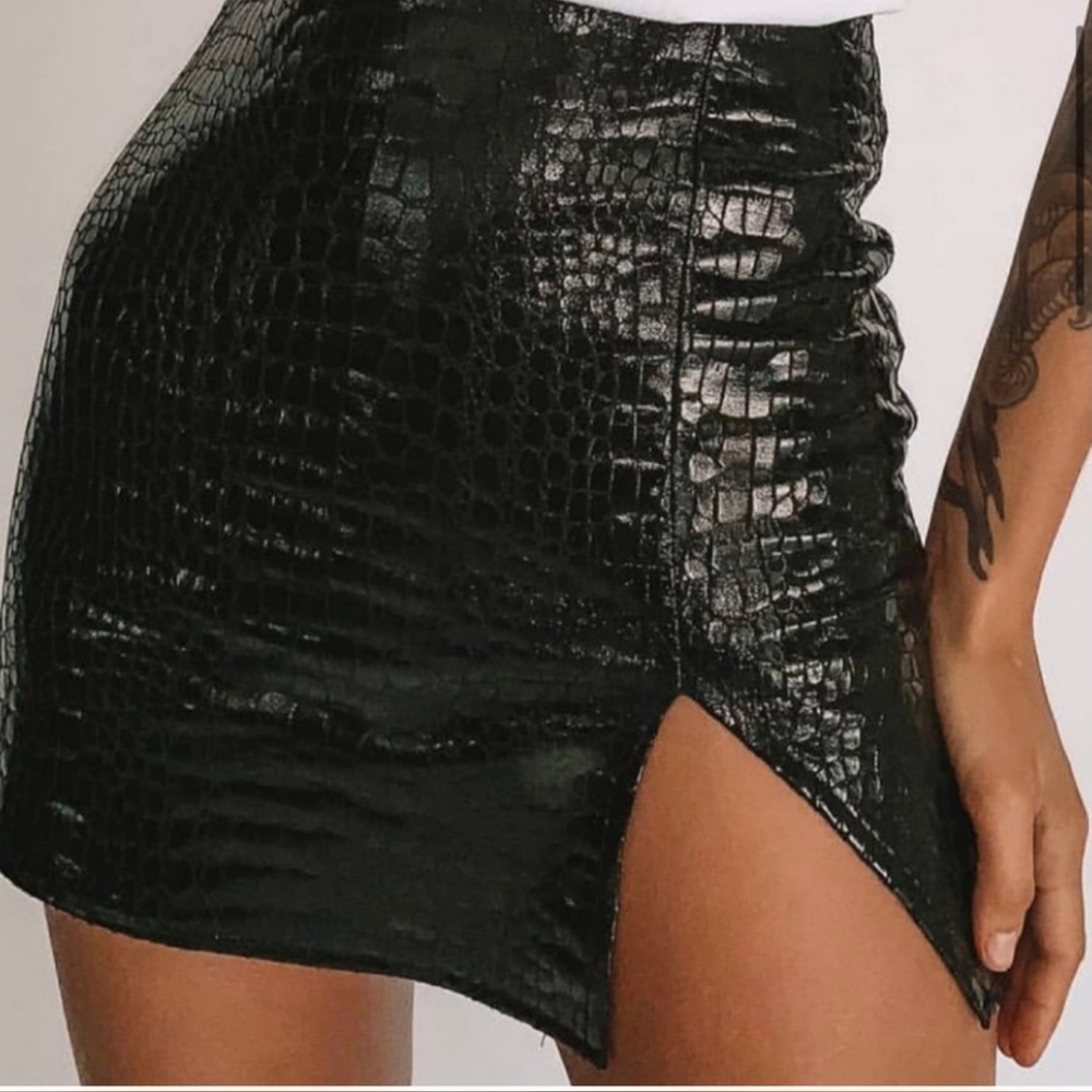 Pelma Mini Skirt In Croc PU